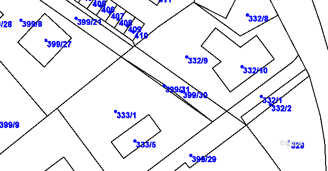 Parcela st. 399/31 v KÚ Povrly, Katastrální mapa