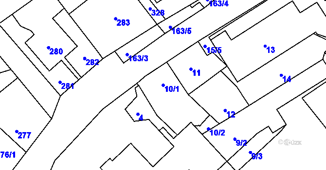 Parcela st. 10/1 v KÚ Povrly, Katastrální mapa
