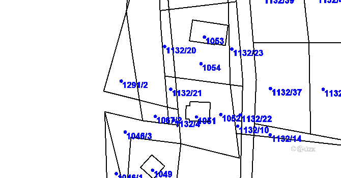 Parcela st. 1132/21 v KÚ Povrly, Katastrální mapa