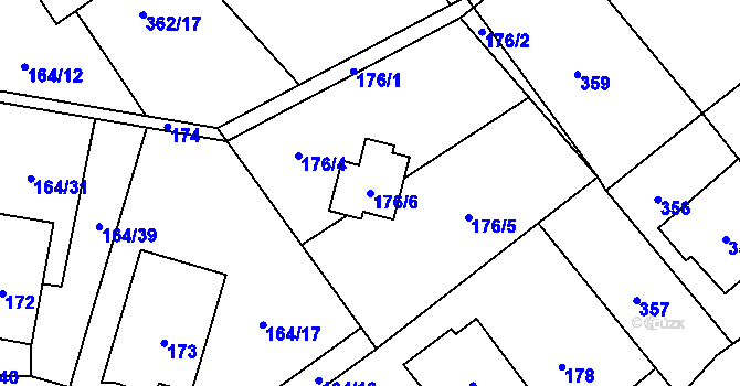 Parcela st. 176/6 v KÚ Povrly, Katastrální mapa