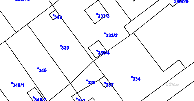 Parcela st. 333/4 v KÚ Povrly, Katastrální mapa