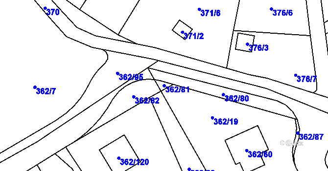 Parcela st. 362/81 v KÚ Povrly, Katastrální mapa