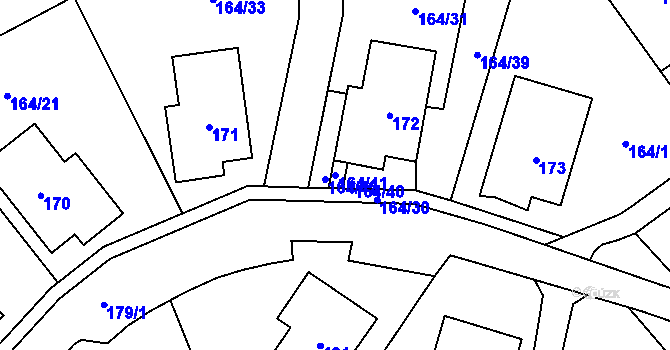 Parcela st. 164/41 v KÚ Povrly, Katastrální mapa