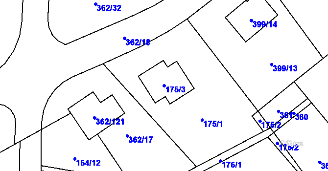 Parcela st. 175/3 v KÚ Povrly, Katastrální mapa