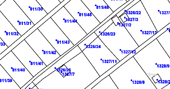 Parcela st. 1326/24 v KÚ Povrly, Katastrální mapa