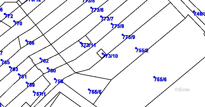 Parcela st. 773/10 v KÚ Povrly, Katastrální mapa