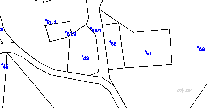Parcela st. 66/1 v KÚ Šachov, Katastrální mapa