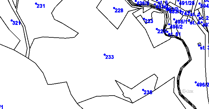 Parcela st. 233 v KÚ Šachov, Katastrální mapa