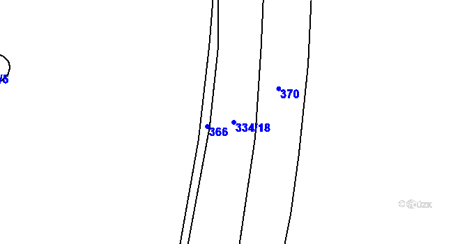 Parcela st. 334/18 v KÚ Pozďatín, Katastrální mapa