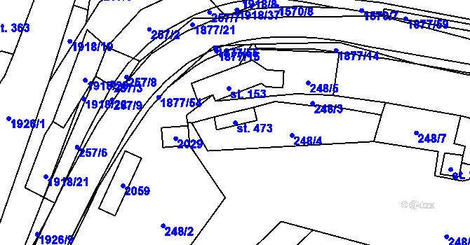 Parcela st. 473 v KÚ Pozděchov, Katastrální mapa