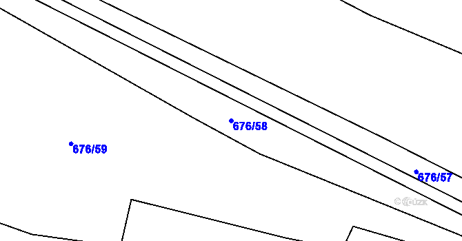 Parcela st. 676/58 v KÚ Pozděchov, Katastrální mapa