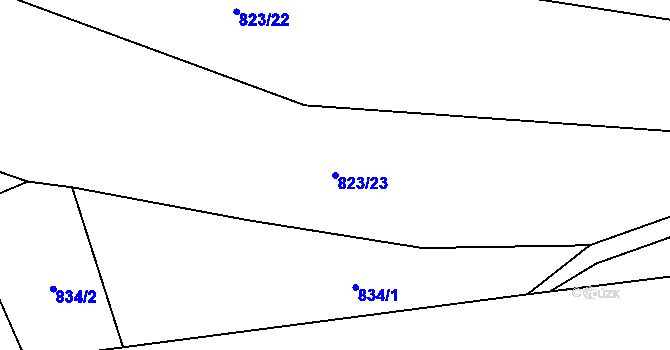 Parcela st. 823/23 v KÚ Pozděchov, Katastrální mapa