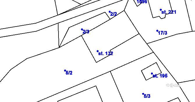 Parcela st. 132 v KÚ Pozdeň, Katastrální mapa