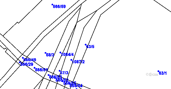 Parcela st. 63/5 v KÚ Pozdeň, Katastrální mapa