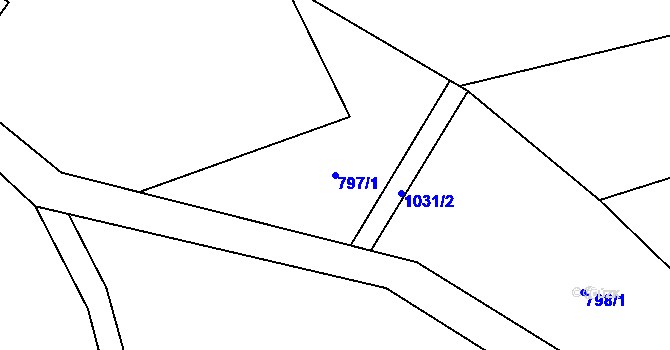 Parcela st. 797/1 v KÚ Pozdeň, Katastrální mapa