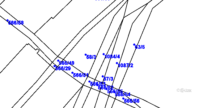 Parcela st. 1084/4 v KÚ Pozdeň, Katastrální mapa