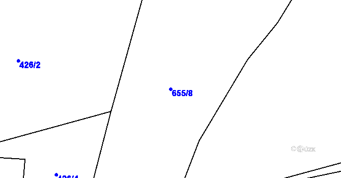 Parcela st. 655/8 v KÚ Podhradí u Luhačovic, Katastrální mapa