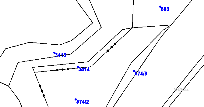Parcela st. 2242/38 v KÚ Pozlovice, Katastrální mapa