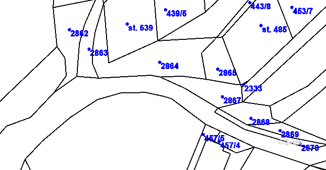 Parcela st. 2189/50 v KÚ Pozlovice, Katastrální mapa