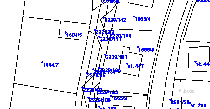 Parcela st. 2229/161 v KÚ Pozlovice, Katastrální mapa