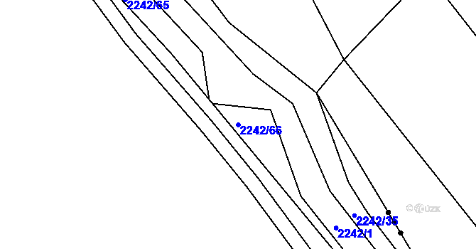 Parcela st. 2242/66 v KÚ Pozlovice, Katastrální mapa