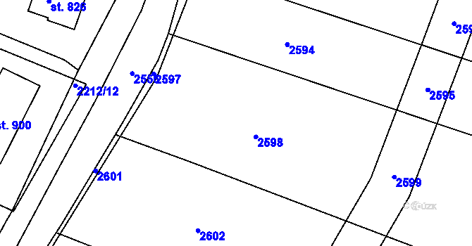 Parcela st. 1350/153 v KÚ Pozlovice, Katastrální mapa