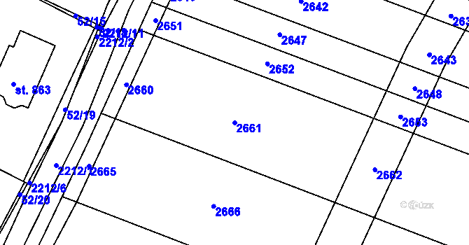 Parcela st. 2661 v KÚ Pozlovice, Katastrální mapa
