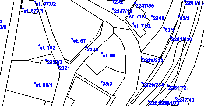 Parcela st. 68 v KÚ Pozlovice, Katastrální mapa