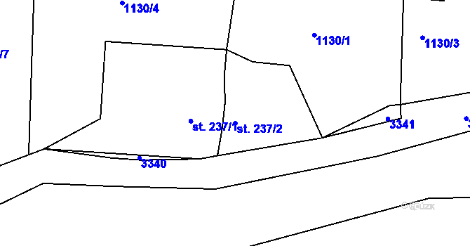Parcela st. 237/2 v KÚ Pozlovice, Katastrální mapa