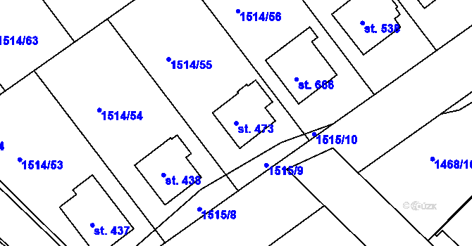Parcela st. 473 v KÚ Pozlovice, Katastrální mapa