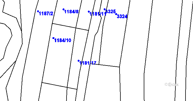 Parcela st. 1181/12 v KÚ Pozlovice, Katastrální mapa