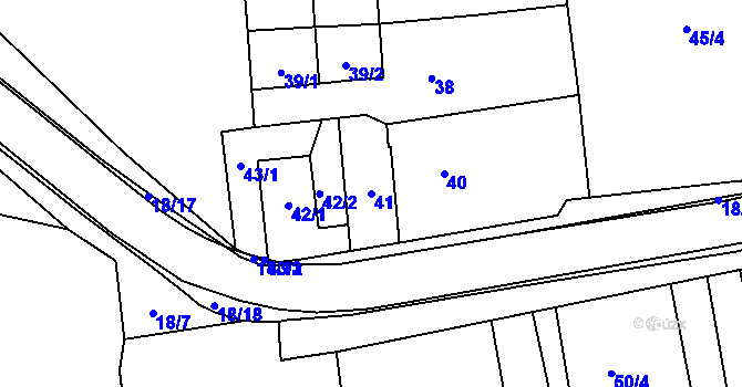 Parcela st. 41 v KÚ Pozořice, Katastrální mapa