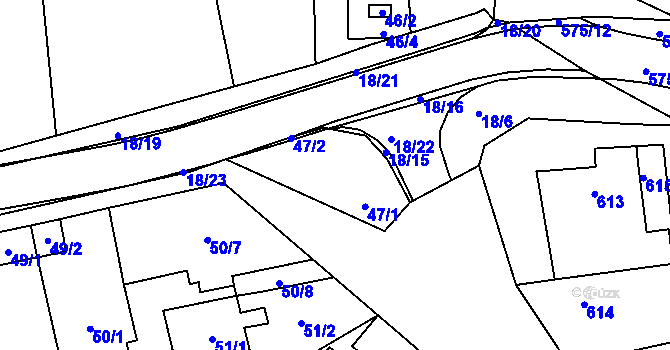 Parcela st. 47 v KÚ Pozořice, Katastrální mapa