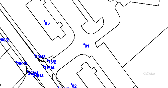 Parcela st. 81 v KÚ Pozořice, Katastrální mapa
