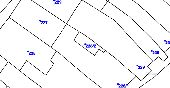 Parcela st. 226/2 v KÚ Pozořice, Katastrální mapa