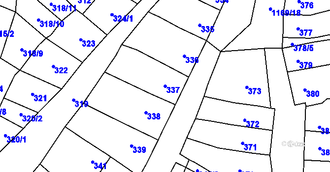 Parcela st. 337 v KÚ Pozořice, Katastrální mapa