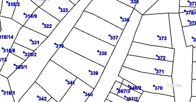 Parcela st. 338 v KÚ Pozořice, Katastrální mapa