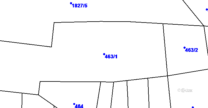 Parcela st. 463/1 v KÚ Pozořice, Katastrální mapa