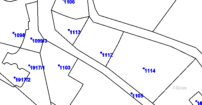 Parcela st. 1112 v KÚ Pozořice, Katastrální mapa