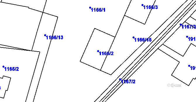 Parcela st. 1166/2 v KÚ Pozořice, Katastrální mapa