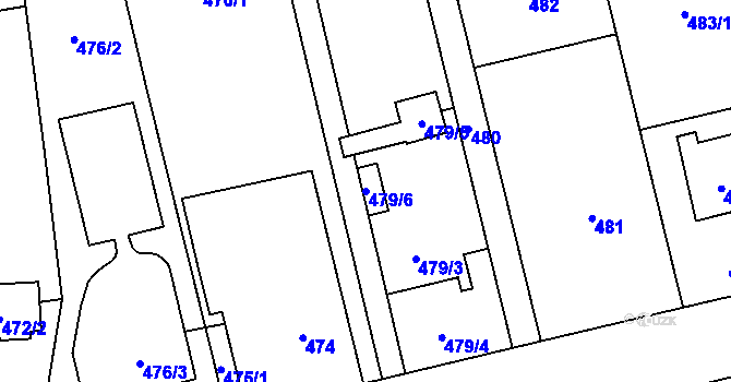 Parcela st. 479/6 v KÚ Pozořice, Katastrální mapa