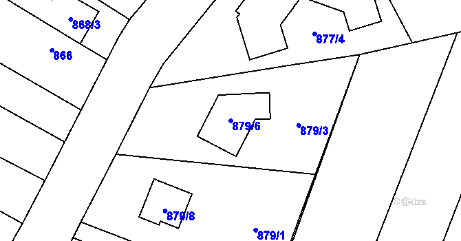 Parcela st. 879/6 v KÚ Pozořice, Katastrální mapa