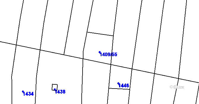Parcela st. 1409/55 v KÚ Pozořice, Katastrální mapa