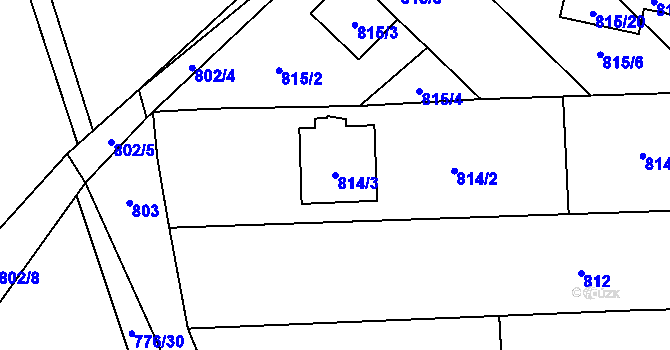 Parcela st. 814/3 v KÚ Pozořice, Katastrální mapa