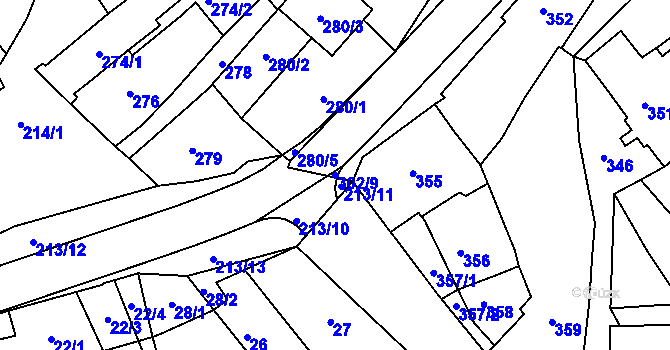 Parcela st. 302/9 v KÚ Pozořice, Katastrální mapa