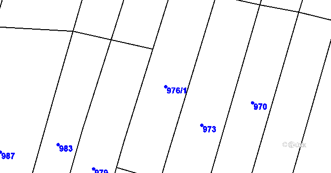 Parcela st. 976/1 v KÚ Pozořice, Katastrální mapa