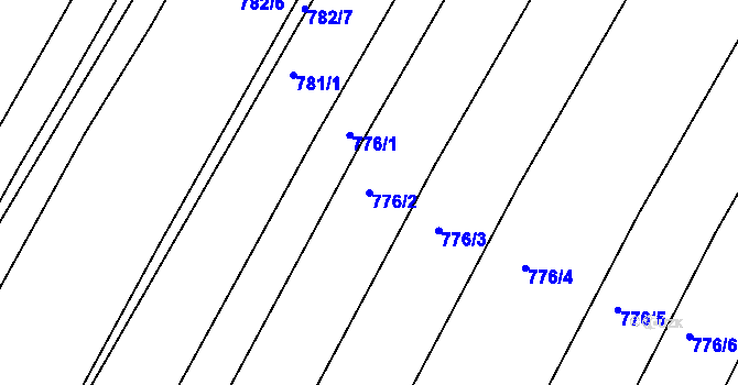 Parcela st. 776/2 v KÚ Prace, Katastrální mapa