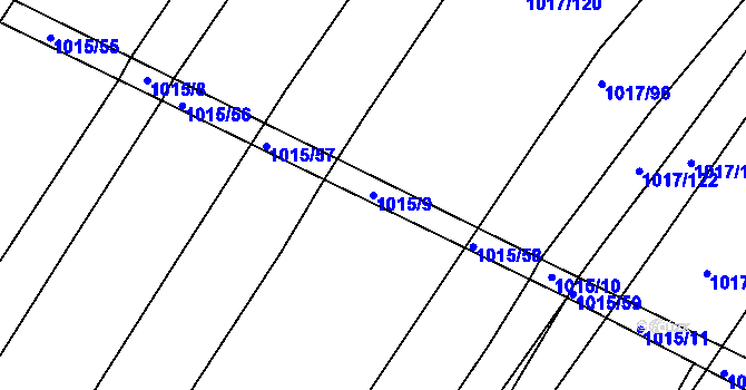 Parcela st. 1015/9 v KÚ Prace, Katastrální mapa