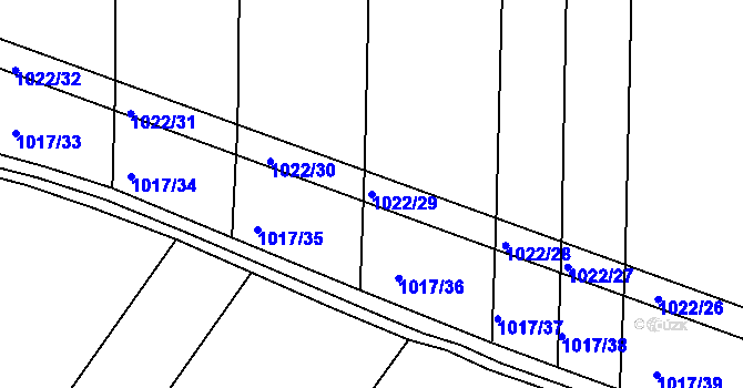 Parcela st. 1022/29 v KÚ Prace, Katastrální mapa