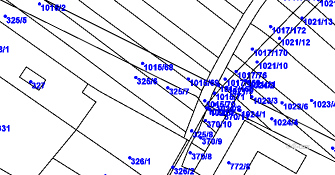 Parcela st. 325/7 v KÚ Prace, Katastrální mapa